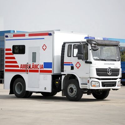 Main droite 4*4 4 roues motrices Ambulance Camion de poing Véhicule de secours SHACMAN Ambulance de cabine Diesel 240hp Équipement médical étendard