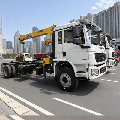 Buy 4X2 210HP 240HP 5T 6T 6.3 Ton Telescopic Boom Truck Mounted Crane 4 Section Crane Truck With Flatbed online manufacture