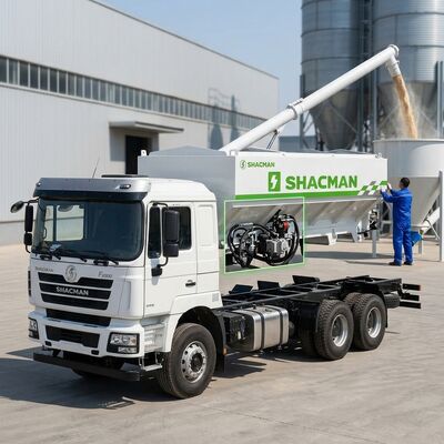 buy SHACMAN F3000 6x4 Bulk Feed Carrier Truck 40CBM Five Bin Hydraulic Auger online manufacture