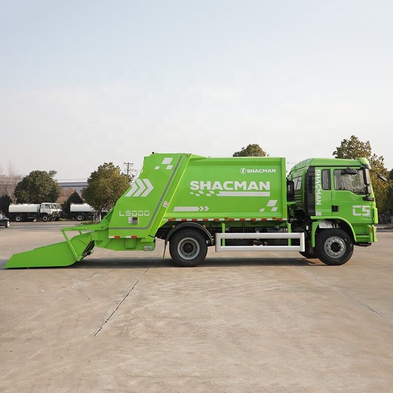Shacman Self Loading Compactor Garbage Truck 210hp Hydraulic Pressed ...